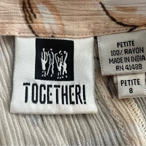 Together Orange Pink Sheath Midi Dress Casual Crew Neck - Picture 6 of 6